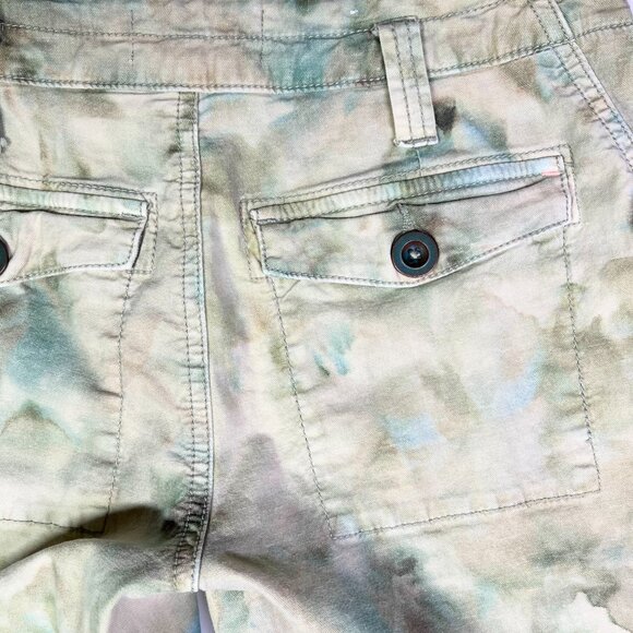 by Anthropologie Size 25 The Wanderer Pants Green Blue Mottled - Picture 5 of 10